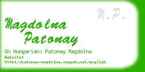 magdolna patonay business card
